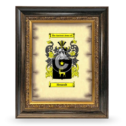 Henault Coat of Arms Framed - Heirloom