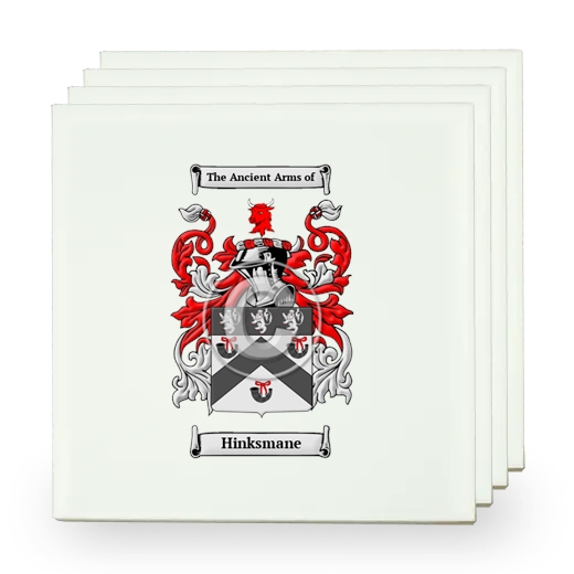 Hinksmane Set of Four Small Tiles with Coat of Arms