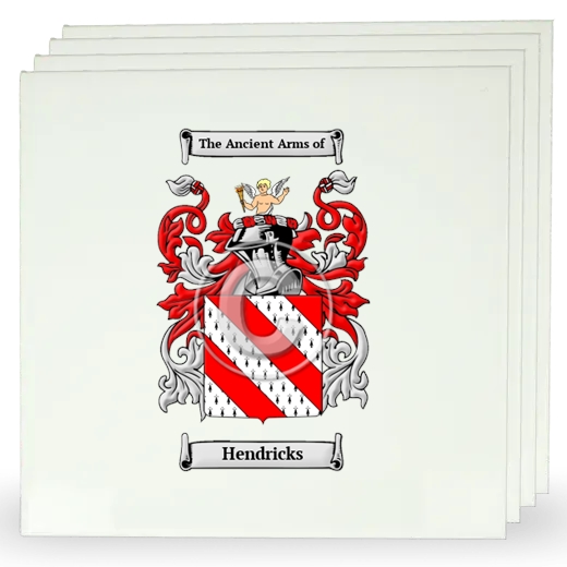 Hendricks Set of Four Large Tiles with Coat of Arms