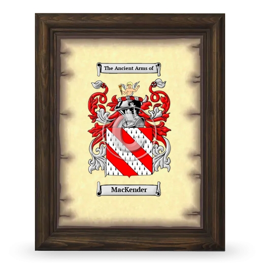 MacKender Coat of Arms Framed - Brown