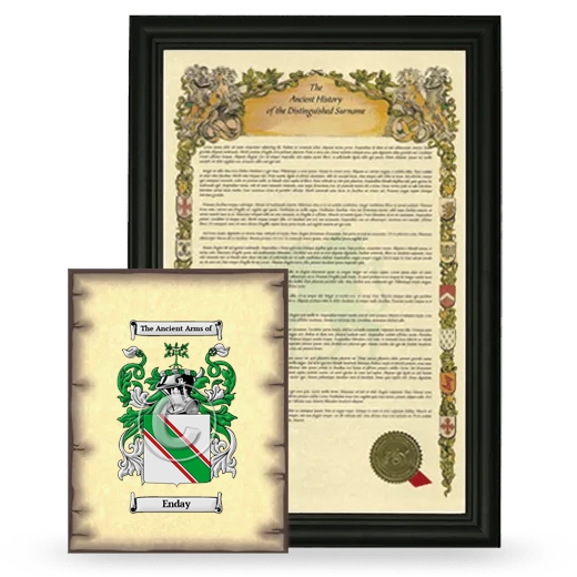 Enday Framed History and Coat of Arms Print - Black