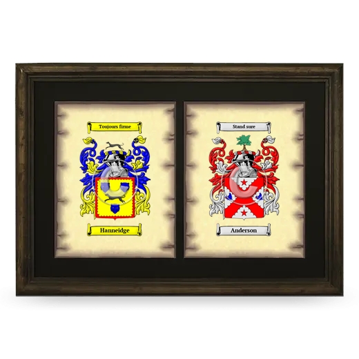 Double Coat of Arms Framed - Brown