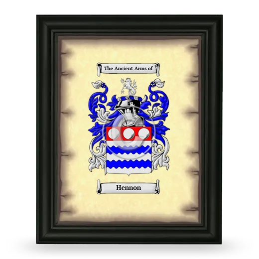 Hennon Coat of Arms Framed - Black