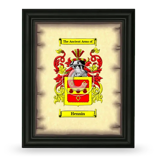 Hennin Coat of Arms Framed - Black