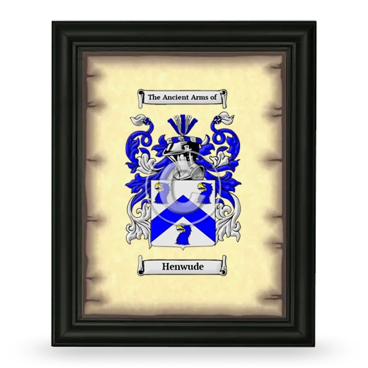 Henwude Coat of Arms Framed - Black