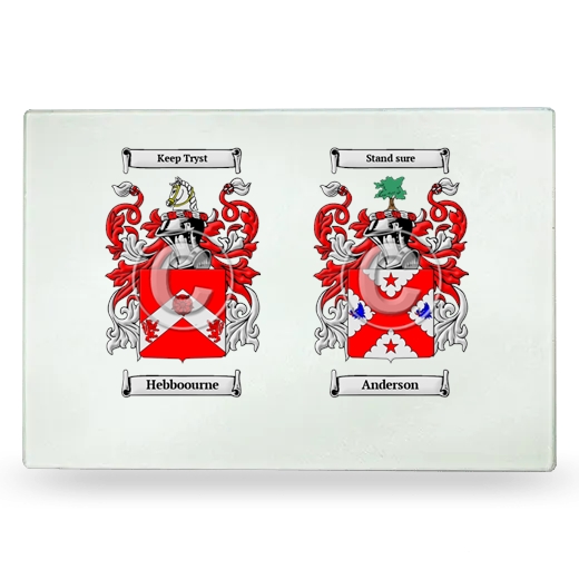 Double Coat of Arms Glass Cutting Board