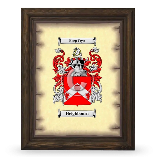 Heighbourn Coat of Arms Framed - Brown