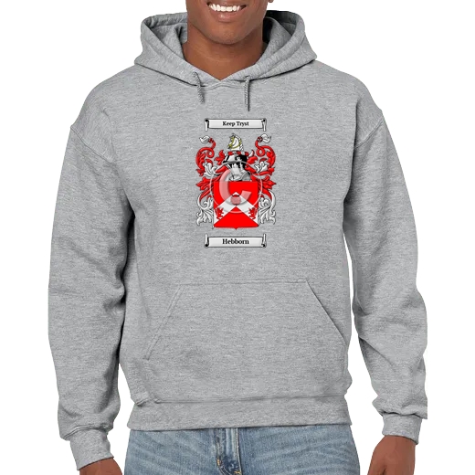 Hebborn Grey Unisex Coat of Arms Hooded Sweatshirt