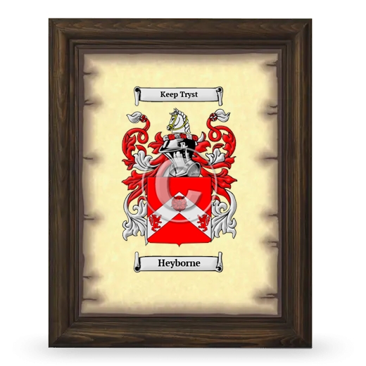 Heyborne Coat of Arms Framed - Brown