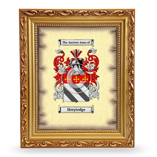 Herytedge Coat of Arms Framed - Gold