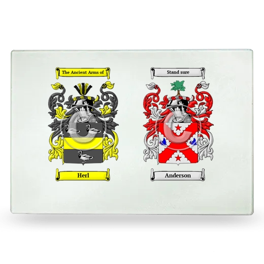 Double Coat of Arms Glass Cutting Board