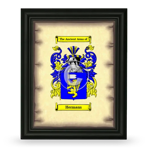 Hermans Coat of Arms Framed - Black