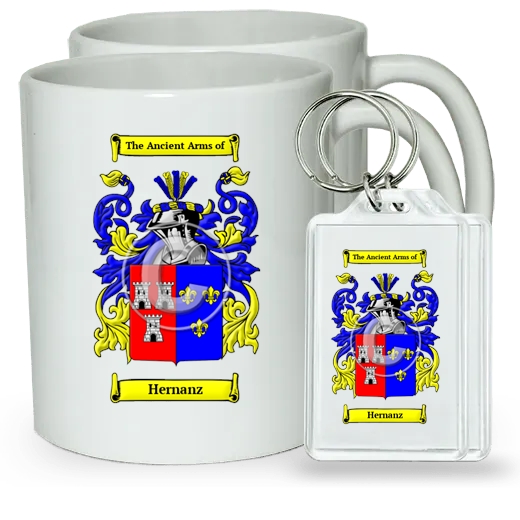 Hernanz Pair of Coffee Mugs and Pair of Keychains