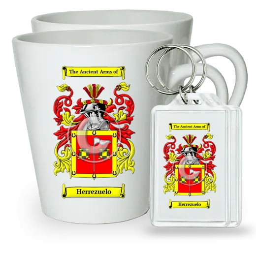 Herrezuelo Pair of Latte Mugs and Pair of Keychains