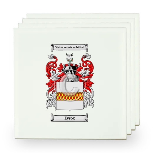 Eyrox Set of Four Small Tiles with Coat of Arms