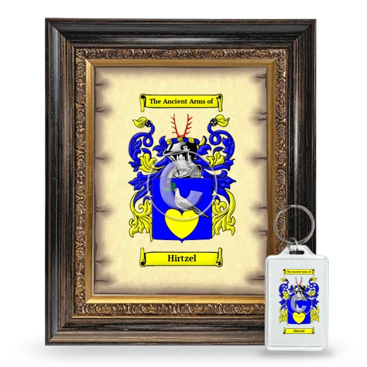 Hirtzel Framed Coat of Arms and Keychain - Heirloom