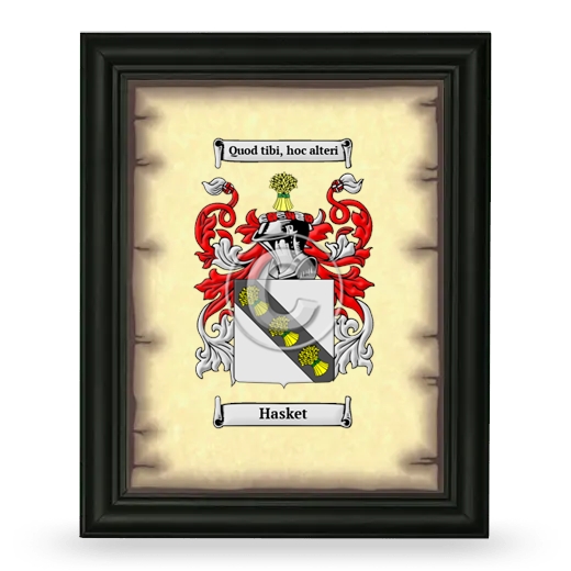 Hasket Coat of Arms Framed - Black