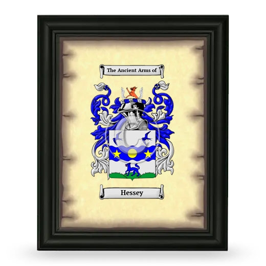 Hessey Coat of Arms Framed - Black