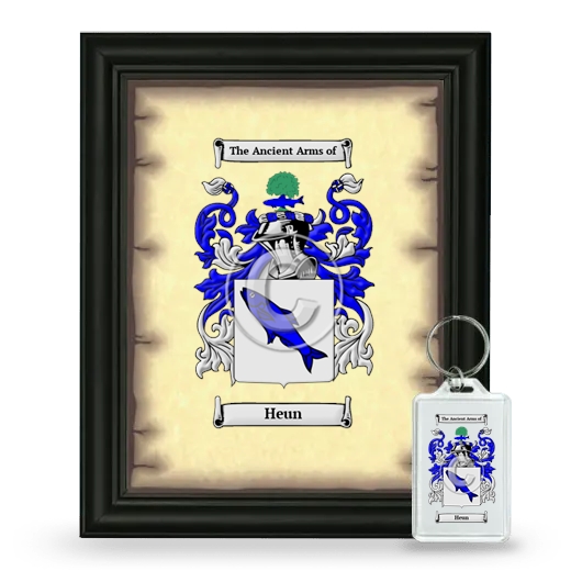 Heun Framed Coat of Arms and Keychain - Black