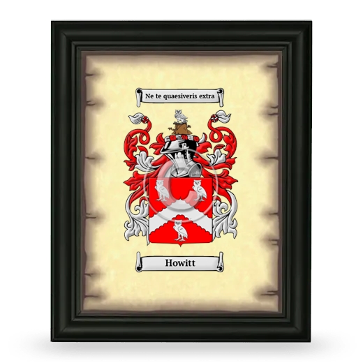 Howitt Coat of Arms Framed - Black
