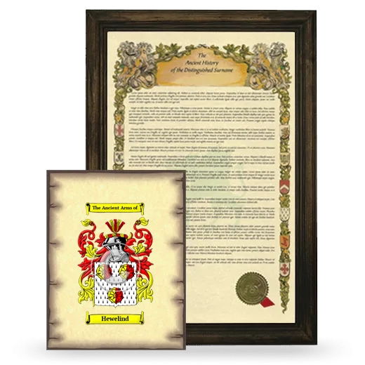 Hewelind Framed History and Coat of Arms Print - Brown