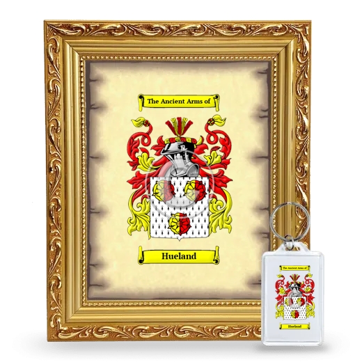 Hueland Framed Coat of Arms and Keychain - Gold
