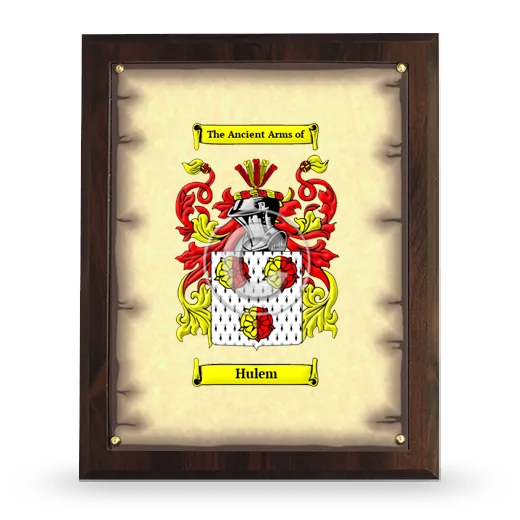 Hulem Coat of Arms Plaque