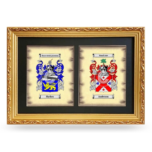 Double Coat of Arms Framed - Gold