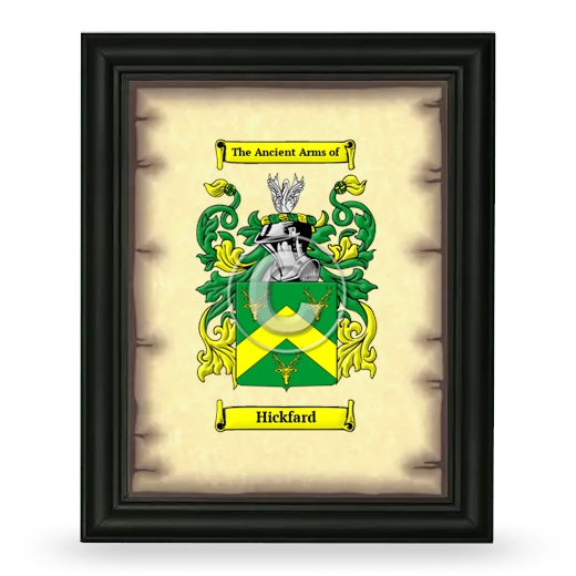 Hickfard Coat of Arms Framed - Black