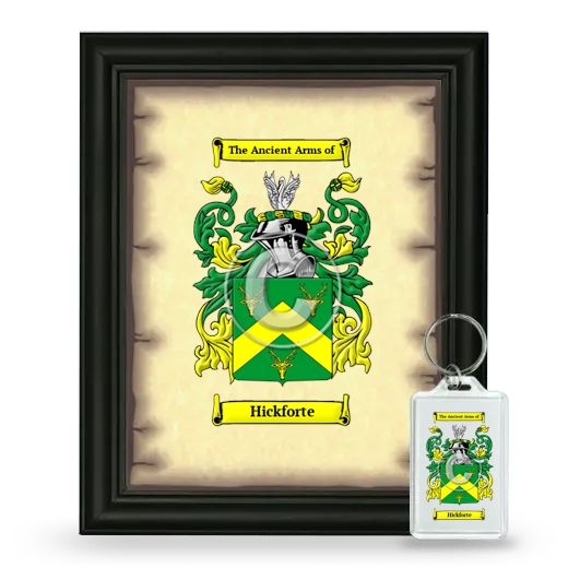 Hickforte Framed Coat of Arms and Keychain - Black