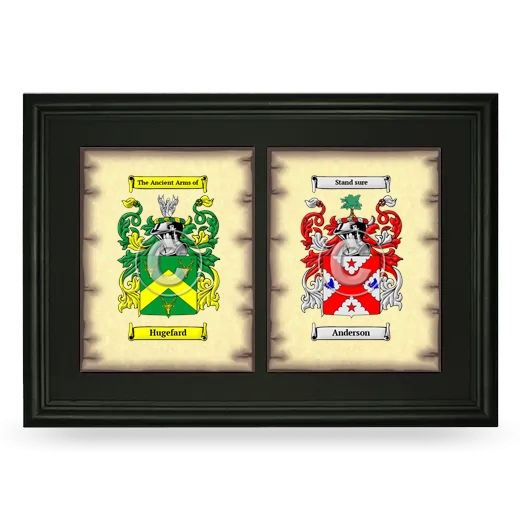 Double Coat of Arms Framed - Black