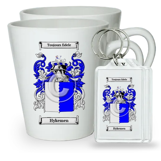 Hykemen Pair of Latte Mugs and Pair of Keychains