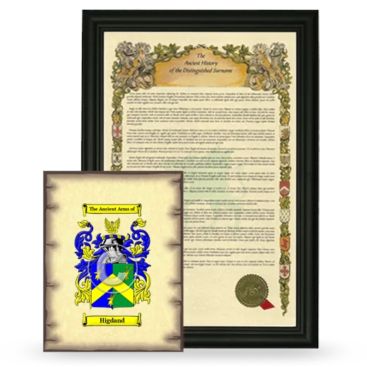 Higdand Framed History and Coat of Arms Print - Black