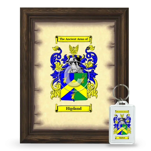 Higdand Framed Coat of Arms and Keychain - Brown