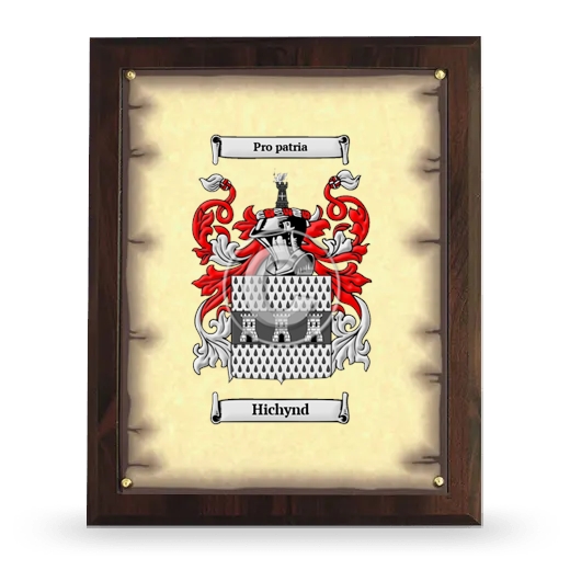 Hichynd Coat of Arms Plaque