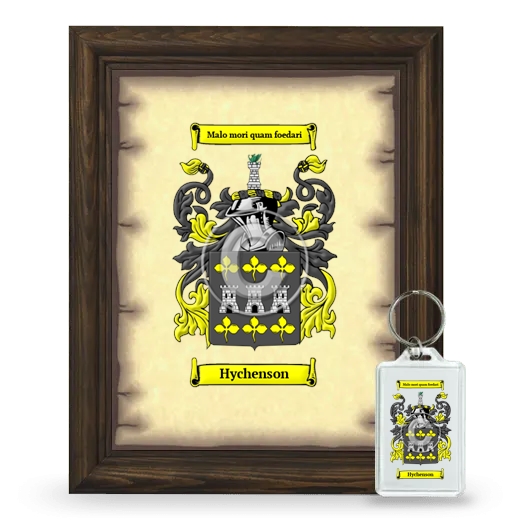 Hychenson Framed Coat of Arms and Keychain - Brown