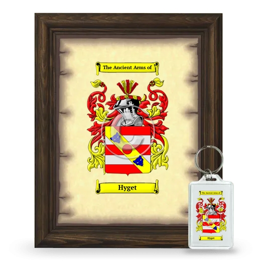 Hyget Framed Coat of Arms and Keychain - Brown