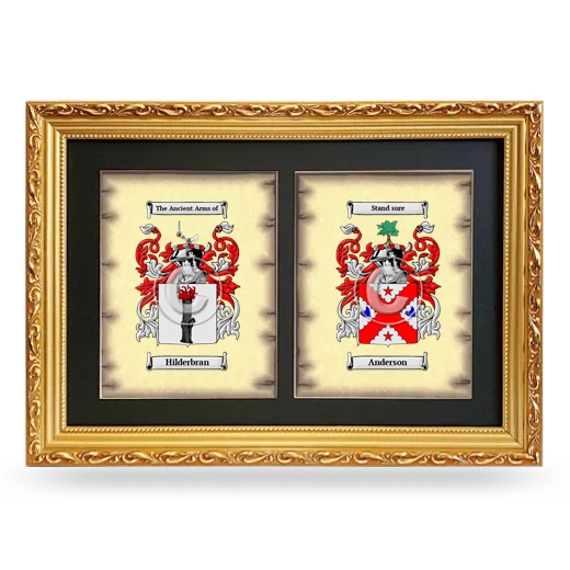 Double Coat of Arms Framed - Gold