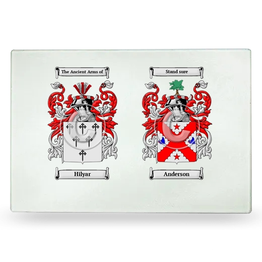 Double Coat of Arms Glass Cutting Board