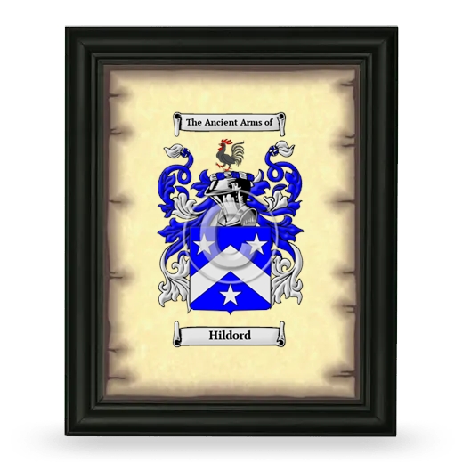 Hildord Coat of Arms Framed - Black