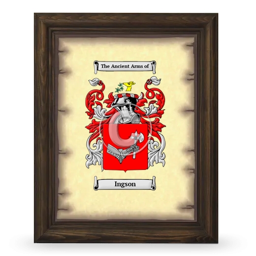 Ingson Coat of Arms Framed - Brown