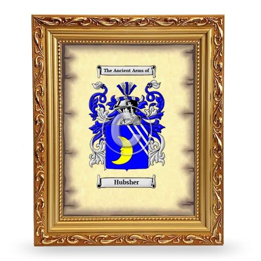 Hubsher Coat of Arms Framed - Gold