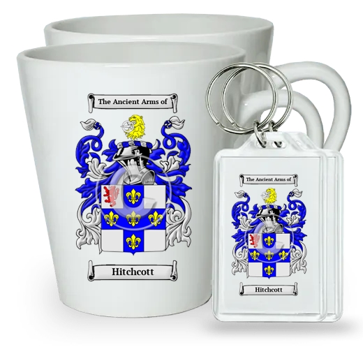 Hitchcott Pair of Latte Mugs and Pair of Keychains