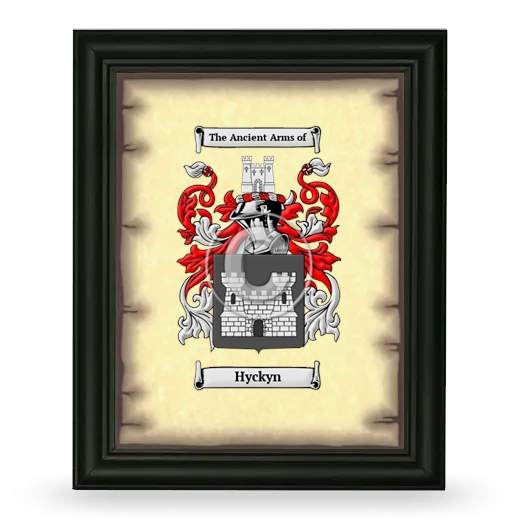 Hyckyn Coat of Arms Framed - Black