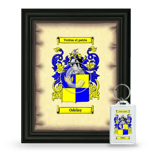 Odelay Framed Coat of Arms and Keychain - Black