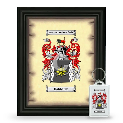 Habbarde Framed Coat of Arms and Keychain - Black