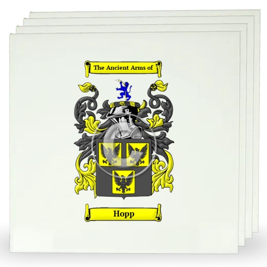 Hopp Set of Four Large Tiles with Coat of Arms