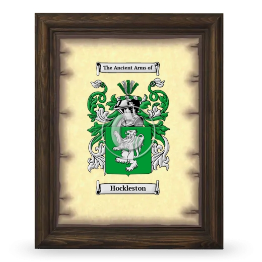 Hockleston Coat of Arms Framed - Brown