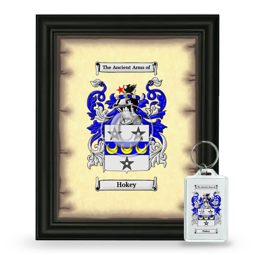 Hokey Framed Coat of Arms and Keychain - Black