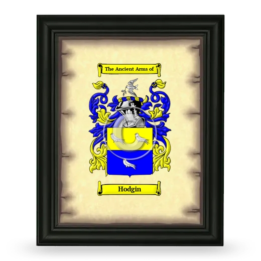 Hodgin Coat of Arms Framed - Black